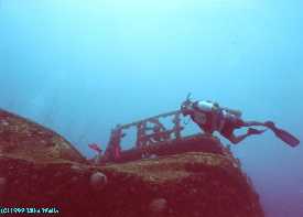 Gliding above the wreck